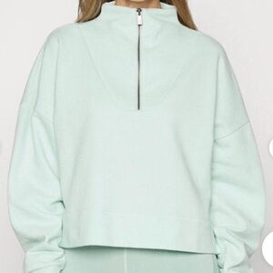 Sweaty Betty Light Blue Quarter-Zip Sweater
